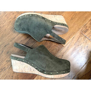 Corkys Women's Make Em Blush Sandals Suede Khaki Green Size 7